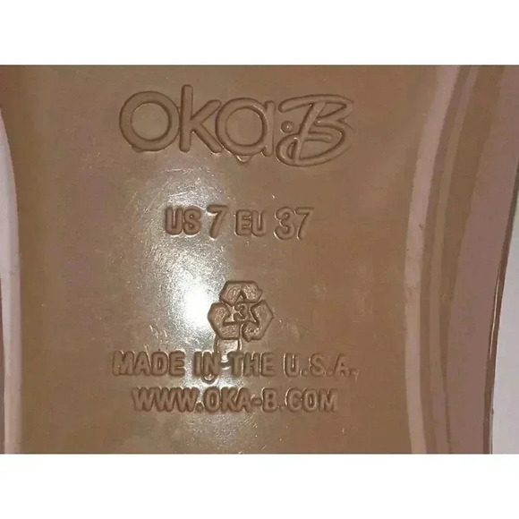 Oka B Womens Ballet Brown Shoes Jelly Gold Piece Emblem Slip On Round Toe Size 7 - Picture 6 of 7